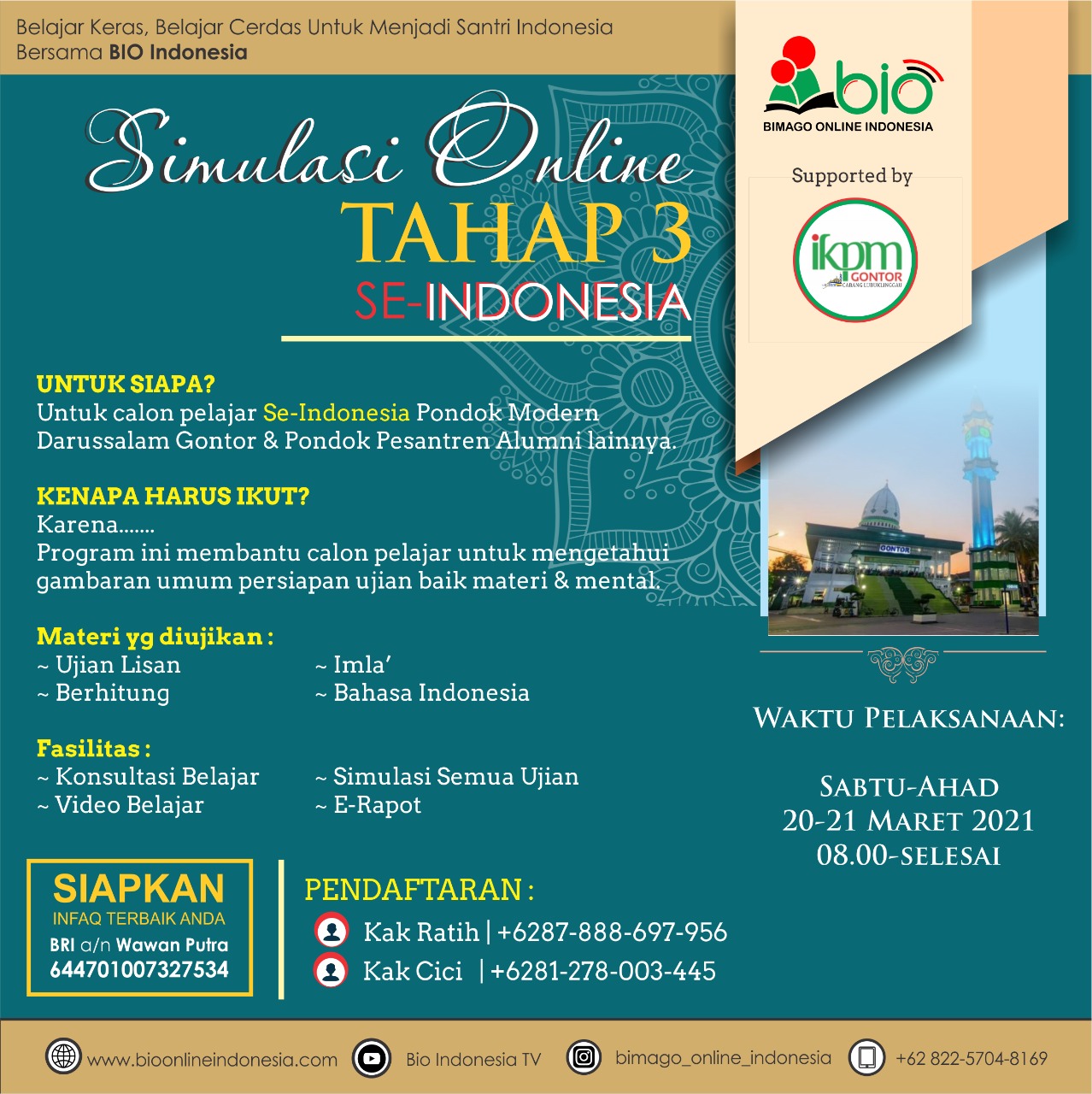 BIO INDONESIA MELUNCURKAN PROGRAM SIMULASI TAHAP 3 TES BIO INDONESIA MELUNCURKAN PROGRAM SIMULASI TAHAP 3 TES